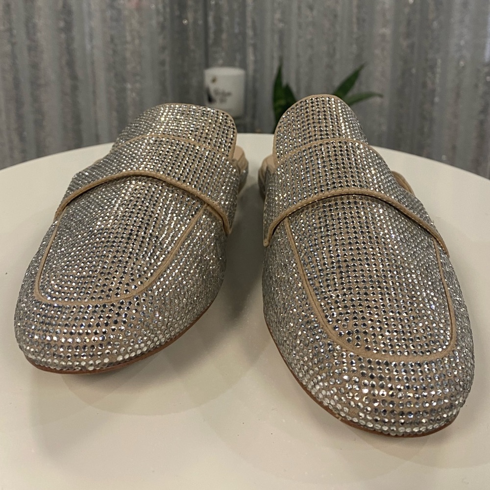 Size 7 Aldo Nude & Bling Mules